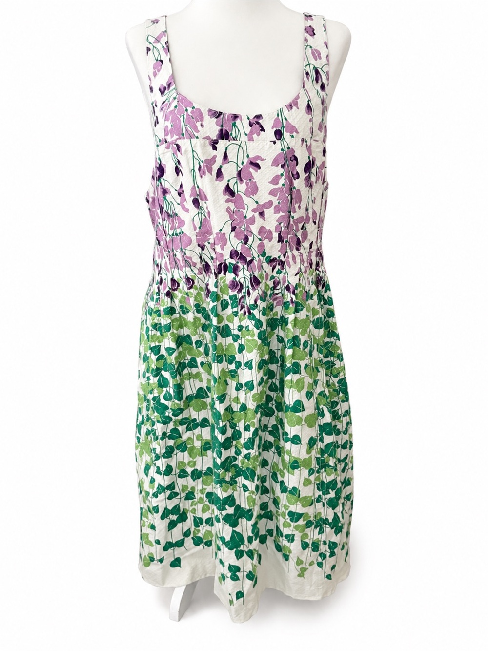 Like New Anthropology Floral Sleeveless Sundress in Purple & Green